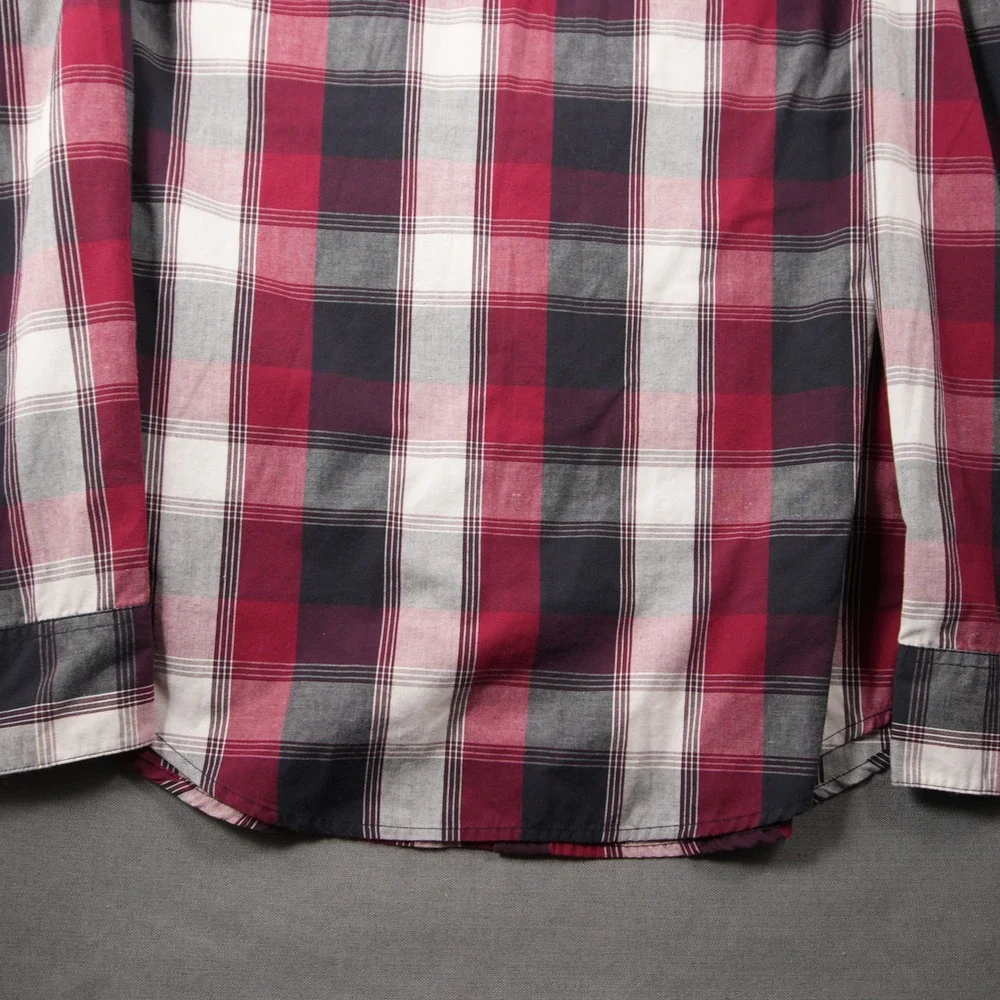Levi Plaid Pearl Snap Western Cowboy Rodeo Red Black Men Shirt XL Ranch Y2K